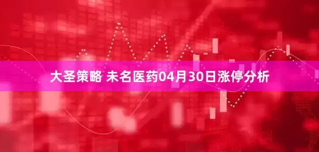 大圣策略 未名医药04月30日涨停分析